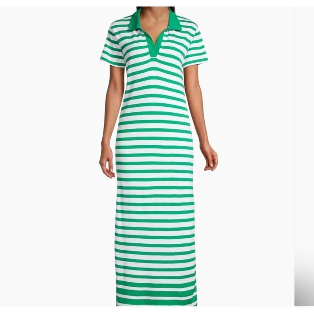 Addison Bay 100% Cotton Poplin Cabana Maxi Sundress Size L - Picture 2 of 12